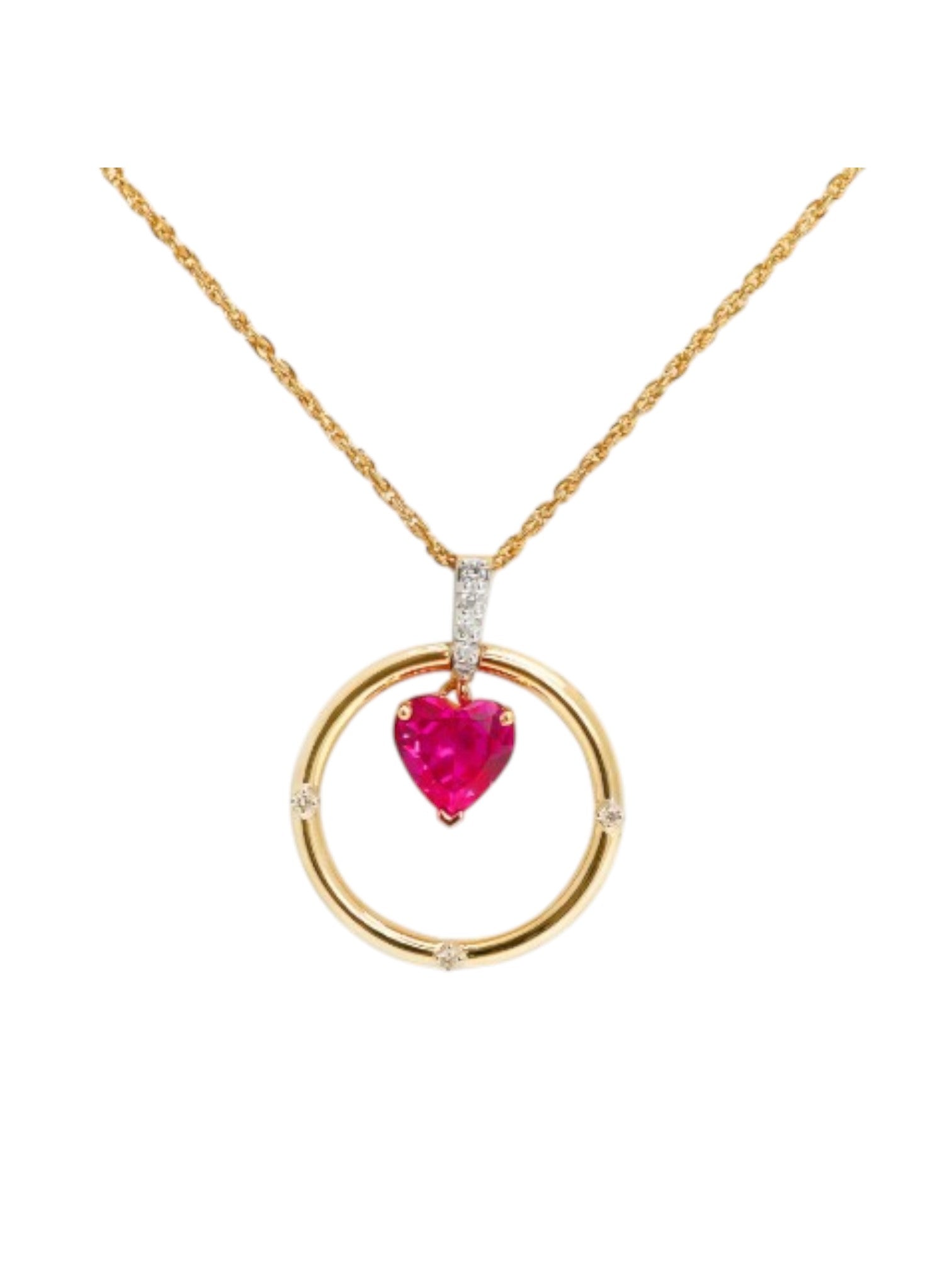 Trendy Heart Shape 925 Sterling Silver CZ Stone Gold Plated Pendant With Chain For Women By Kesardeep